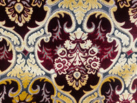 NEW Sir Scott Designer Italian Burnout Medallion Chenille Velvet Fabric Ruby Red and Beige Yellow- Upholstery - Fancy Styles Fabric Pierre Frey Lee Jofa Brunschwig & Fils