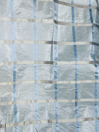 NEW Miss Jaqueline Designer 100% Silk Taffeta Gingham Ribbon Square Stripes Fabric - Blue and Gold SB_6_28 - Fancy Styles Fabric Pierre Frey Lee Jofa Brunschwig & Fils