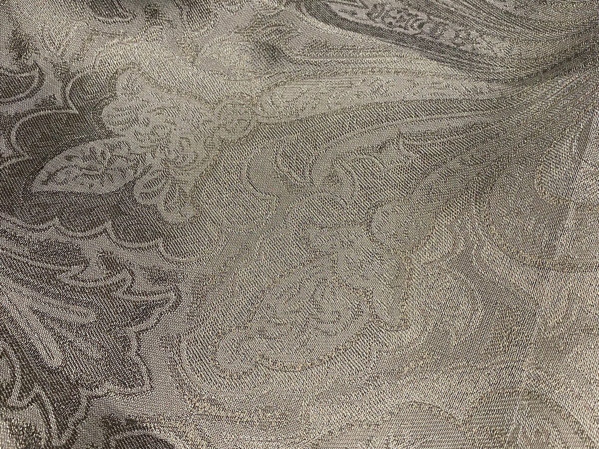 NEW Queen Lita 100% Silk Jacquard Lightweight Paisley Fabric - Grey- SB_8_4 - Fancy Styles Fabric Pierre Frey Lee Jofa Brunschwig & Fils