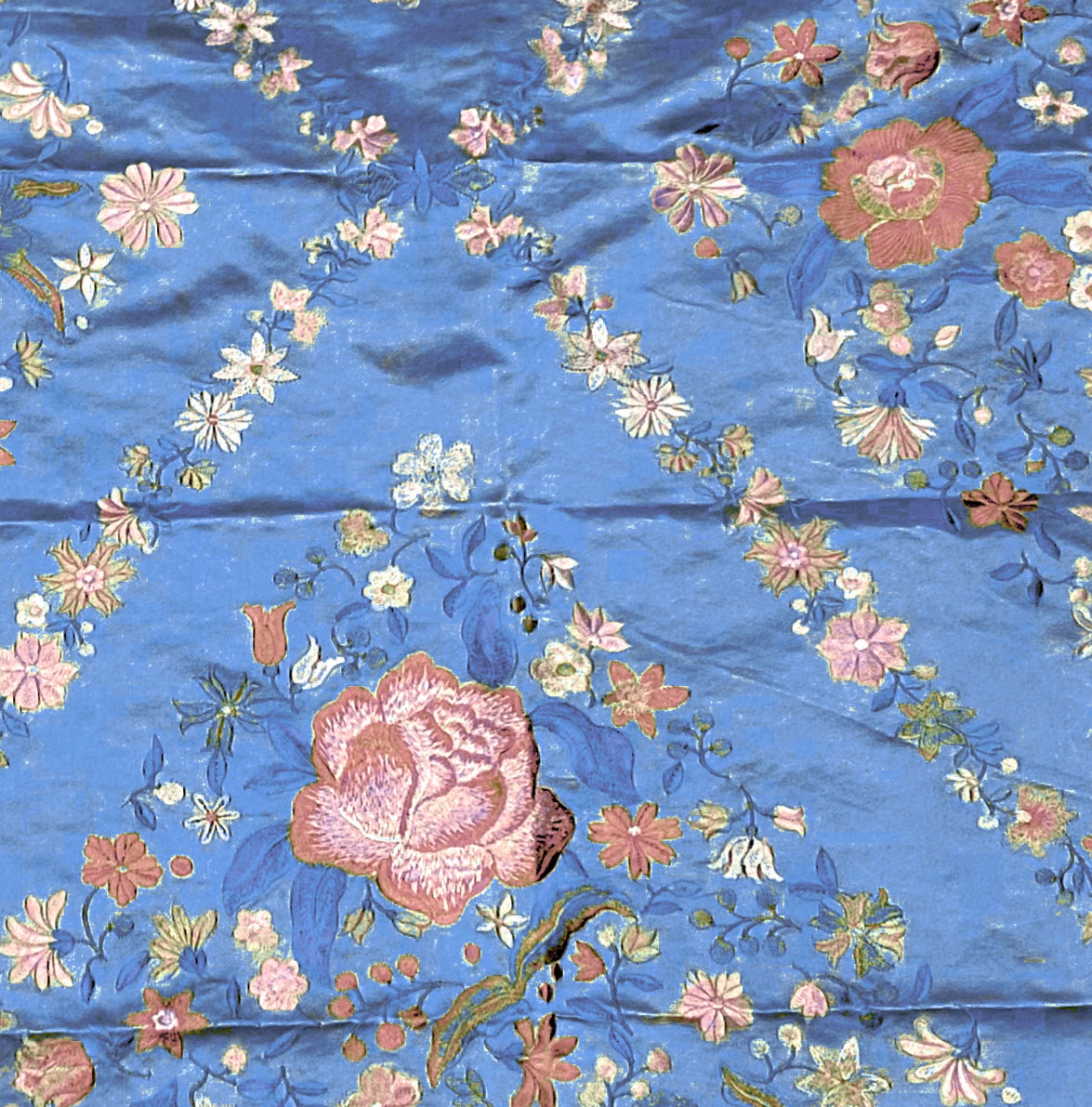 NEW! Custom-Order King Louis XIV Novelty 100% Silk Jacquard Embroidered Floral Upholstery Fabric - Cornflower Blue - Fancy Styles Fabric Pierre Frey Lee Jofa Brunschwig & Fils