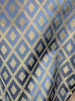 NEW Sir Brandon Satin Burnout Diamond Drapery Upholstery Fabric - Sky Blue