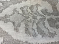 NEW COLOR! Duke Drake Novelty Imported 100% Linen Woven Medallion Fabric Silver and White - Fancy Styles Fabric Pierre Frey Lee Jofa Brunschwig & Fils