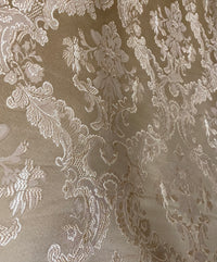 NEW Prince Lucas Designer Damask Satin Fabric- Gold - Upholstery Brocade - Fancy Styles Fabric Pierre Frey Lee Jofa Brunschwig & Fils