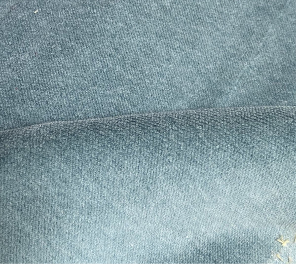 NEW! Princess Piama - Made in England- Soft Solid Cotton Blend Velvet Fabric in Icy Peacock - Fancy Styles Fabric Pierre Frey Lee Jofa Brunschwig & Fils