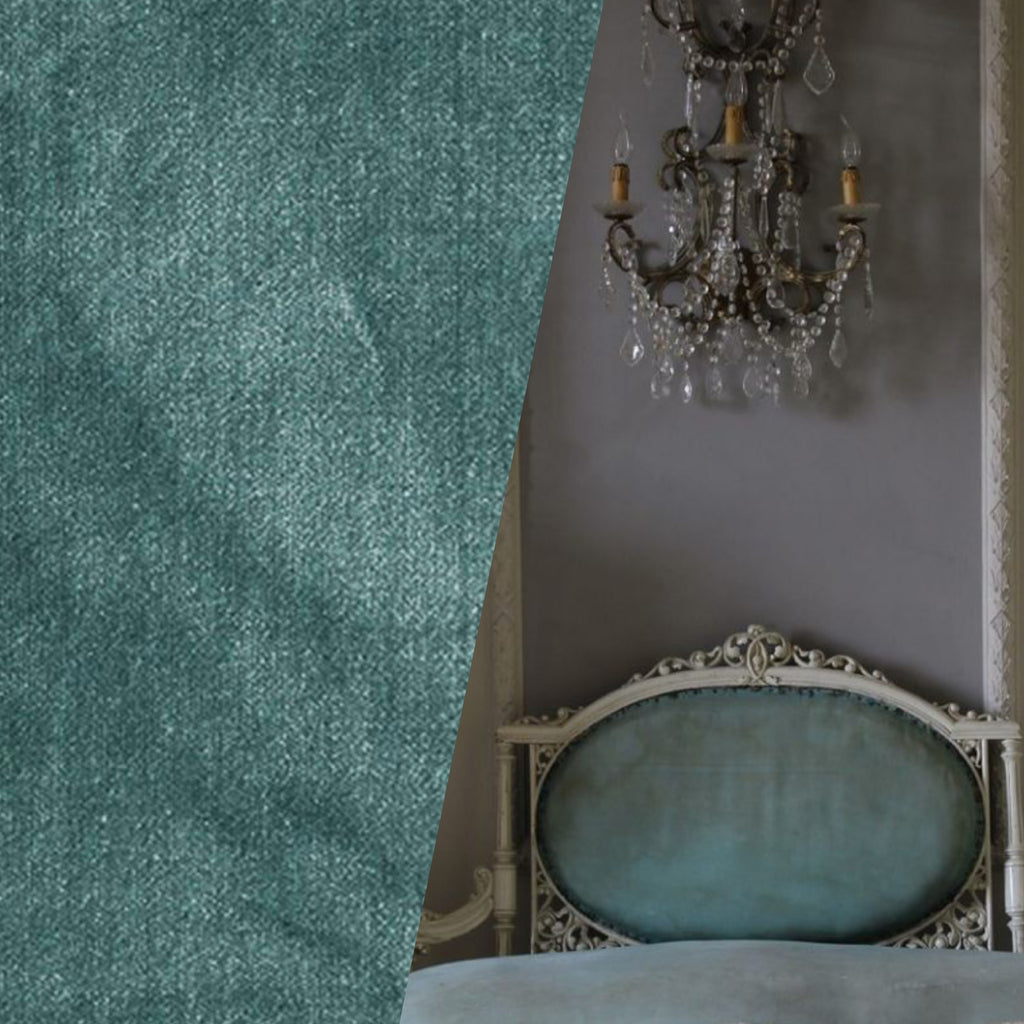 Schumacher Venetian Silk Velvet Peacock Fabric - Fancy Styles Fabric Pierre Frey Lee Jofa Brunschwig & Fils