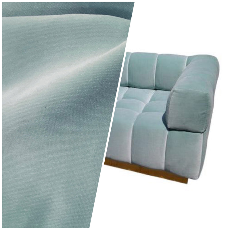 NEW! Prince Oliver- Designer 100% Cotton -Made In Belgium- Upholstery Velvet Fabric -Duck Egg Blue - Fancy Styles Fabric Pierre Frey Lee Jofa Brunschwig & Fils