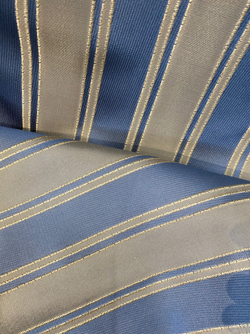 NEW Sir Barrington Satin Burnout Stripe Drapery Upholstery Fabric - Sky Blue