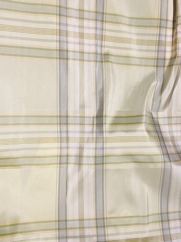 NEW Lady Pippy 100% Silk Taffeta Pistachio Plaid Fabric SB_6_35 - Fancy Styles Fabric Pierre Frey Lee Jofa Brunschwig & Fils