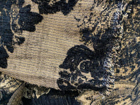 NEW! Duke Dragonus Designer Kilim Rug Inspired Medallion Upholstery Chenille Fabric- Black and Gold - Fancy Styles Fabric Pierre Frey Lee Jofa Brunschwig & Fils