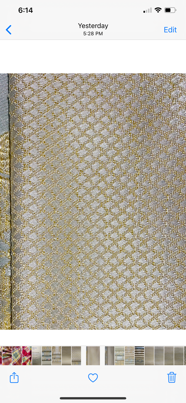 NEW Queen Helen (Matching to Queen Antionette) Novelty Ritz Neoclassical Brocade Diamond Satin Fabric - Ivory - Fancy Styles Fabric Pierre Frey Lee Jofa Brunschwig & Fils