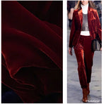 Miss Bonnie Designer Silk Rayon Velvet Fabric By the yard - Dark Rust Red