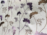 NEW! SALE! Queen Joelle 100% Linen Fabric Floral Embroidery- Purple
