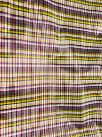 NEW Lady Riley Designer 100% Silk Taffeta Plaid Tartan Fabric -Purple, Green & Yellow SB_6_36 - Fancy Styles Fabric Pierre Frey Lee Jofa Brunschwig & Fils