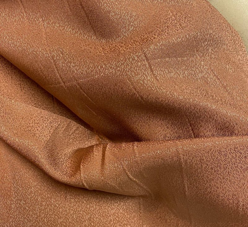 NEW Designer 100% Silk Textured Copper Charmeuse Fabric