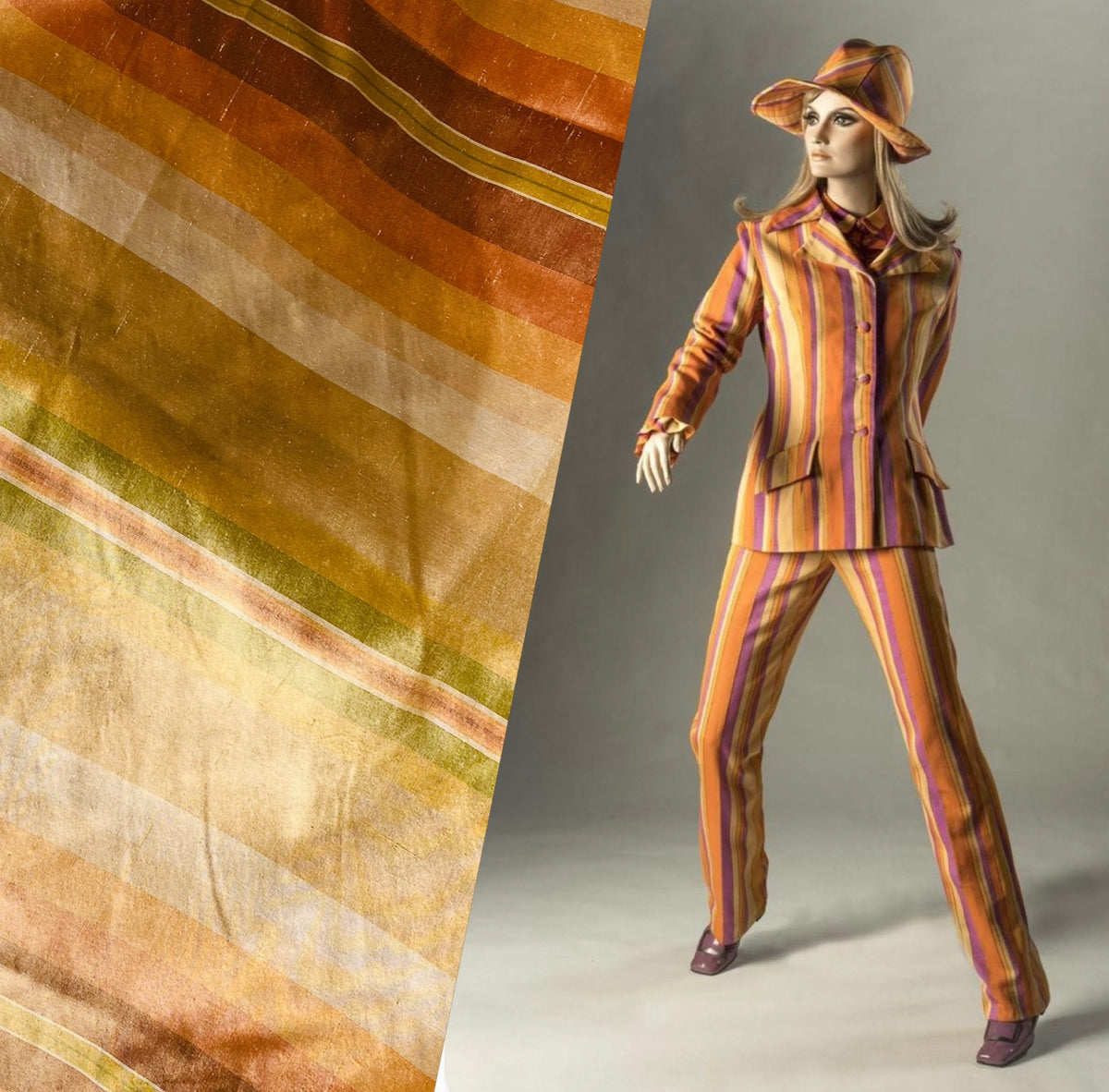 NEW Prince Charming 100% Silk Dupioni Fabric - Sunshine Stripes - Fancy Styles Fabric Pierre Frey Lee Jofa Brunschwig & Fils