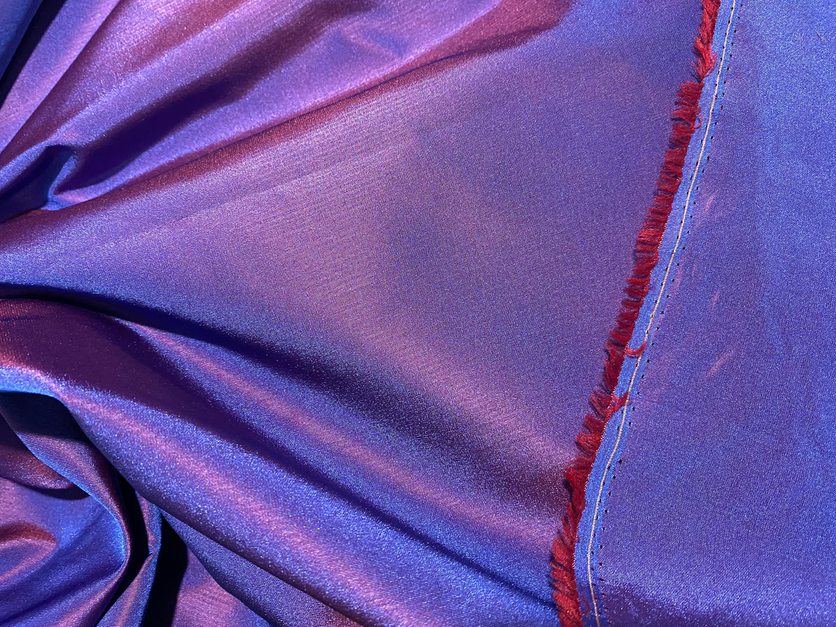 NEW! Duchess Damaris Purple & Salmon Iridescence Faux & Vegan Silk Fabric - Fancy Styles Fabric Pierre Frey Lee Jofa Brunschwig & Fils