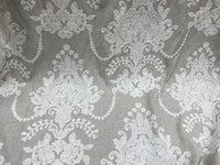 NEW! Lady Lila Novelty Crewel Embroidered Fabric Light Grey and White - Fancy Styles Fabric Pierre Frey Lee Jofa Brunschwig & Fils