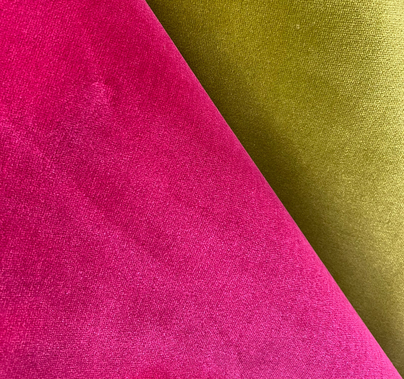 NEW! Prince Oliver - Designer 100% Cotton Made In Belgium Upholstery Velvet Fabric - Fuchsia - Fancy Styles Fabric Pierre Frey Lee Jofa Brunschwig & Fils