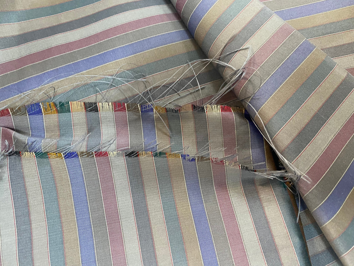 NEW Duchess Roxanne 100% Silk Taffeta Stripes - Blue-Grey SB_1_61 - Fancy Styles Fabric Pierre Frey Lee Jofa Brunschwig & Fils