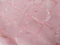 NEW Queen of Dublin Novelty Floral Embroidered 100% Silk Fabric in Pink - Fancy Styles Fabric Pierre Frey Lee Jofa Brunschwig & Fils