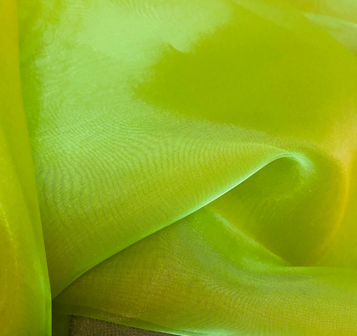 NEW Princess Ghost Silk Poly Organza Fabric Electric Yellow and Green Iridescence - Fancy Styles Fabric Pierre Frey Lee Jofa Brunschwig & Fils