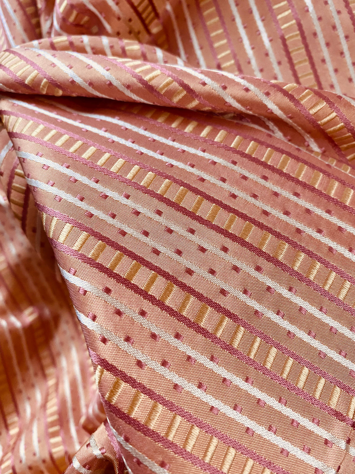 NEW! Back in stock! Lady Rebecca 100% Silk Taffeta Ribbon Stripe Fabric - Pink- SB_8_8 - Fancy Styles Fabric Pierre Frey Lee Jofa Brunschwig & Fils
