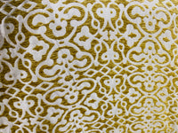 NEW! Duchess Eve Antique Inspired French Burnout Chenille Damask Velvet Fabric- Mustard Yellow - Fancy Styles Fabric Pierre Frey Lee Jofa Brunschwig & Fils