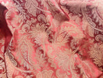 NEW Lord Mathias 100% Silk Taffeta Jacquard Floral Fabric - Red and Gold