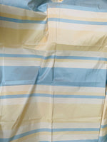 NEW Lady Gratis 100% Silk Taffeta Fabric Butter Yellow and Blue Stripes