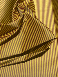 NEW Lady Bernadette 100% Silk Taffeta Fabric with 1/8” Burgundy and Yellow Stripes SB_8_50 - Fancy Styles Fabric Pierre Frey Lee Jofa Brunschwig & Fils