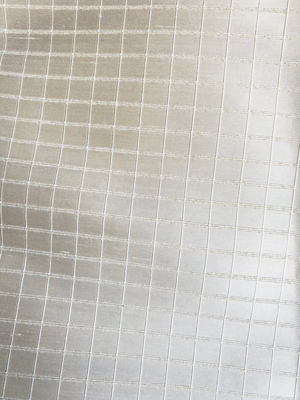 NEW Duchess Jenna 100% Silk Taffeta Fabric- Bone White with Embroidered Squares- SB_6_1 - Fancy Styles Fabric Pierre Frey Lee Jofa Brunschwig & Fils