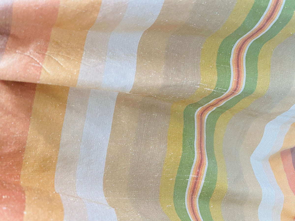 NEW Prince Charming 100% Silk Dupioni Fabric - Sunshine Stripes - Fancy Styles Fabric Pierre Frey Lee Jofa Brunschwig & Fils