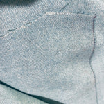 NEW Lady Burga Woven Wool Apparel Fabric Light Blue with Metallic Silver Specs