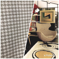NEW Designer Upholstery Houndstooth Pattern Fabric - Cream & Beige - Fancy Styles Fabric Pierre Frey Lee Jofa Brunschwig & Fils