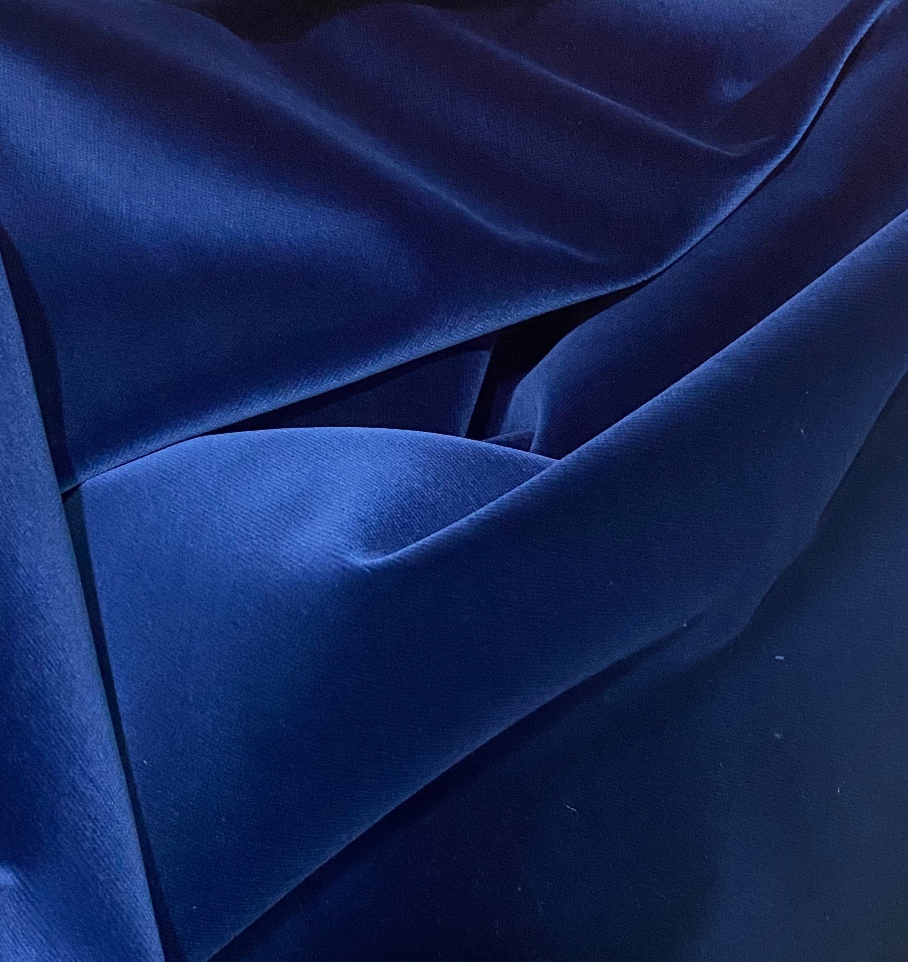 New Prince Oliver 100% Cotton made in Belgium Velvet Fabric in Midnight  Blue