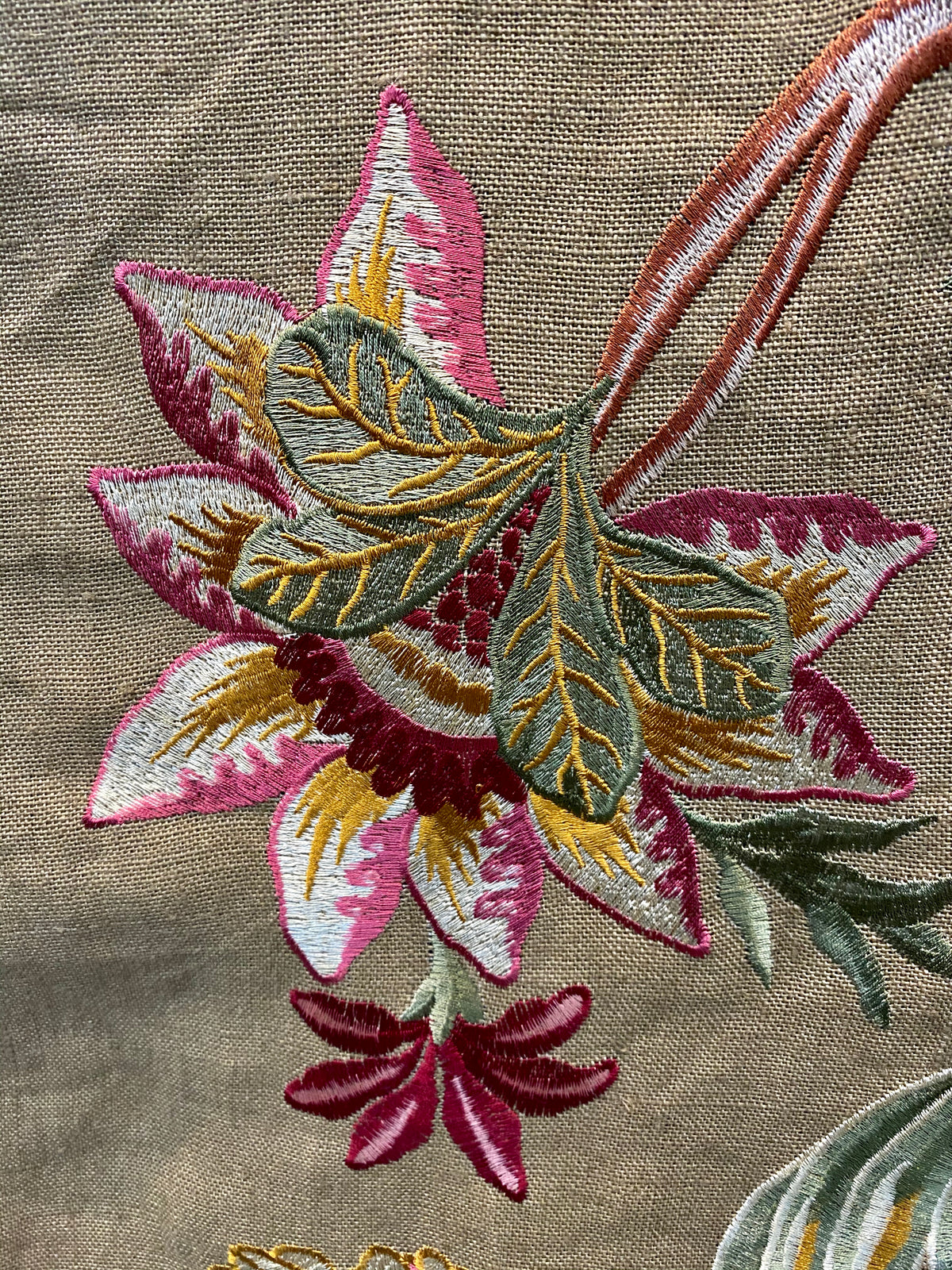 NEW! Lady Flora Novelty Imported 100% Linen Embroidered Oversized Floral Fabric - Fancy Styles Fabric Pierre Frey Lee Jofa Brunschwig & Fils