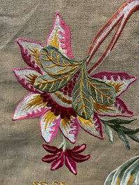 NEW! Lady Flora Novelty Imported 100% Linen Embroidered Oversized Floral Fabric - Fancy Styles Fabric Pierre Frey Lee Jofa Brunschwig & Fils