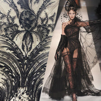 NEW Lady Keala French Novelty Lace Mesh Fabric- Black - Fancy Styles Fabric Pierre Frey Lee Jofa Brunschwig & Fils