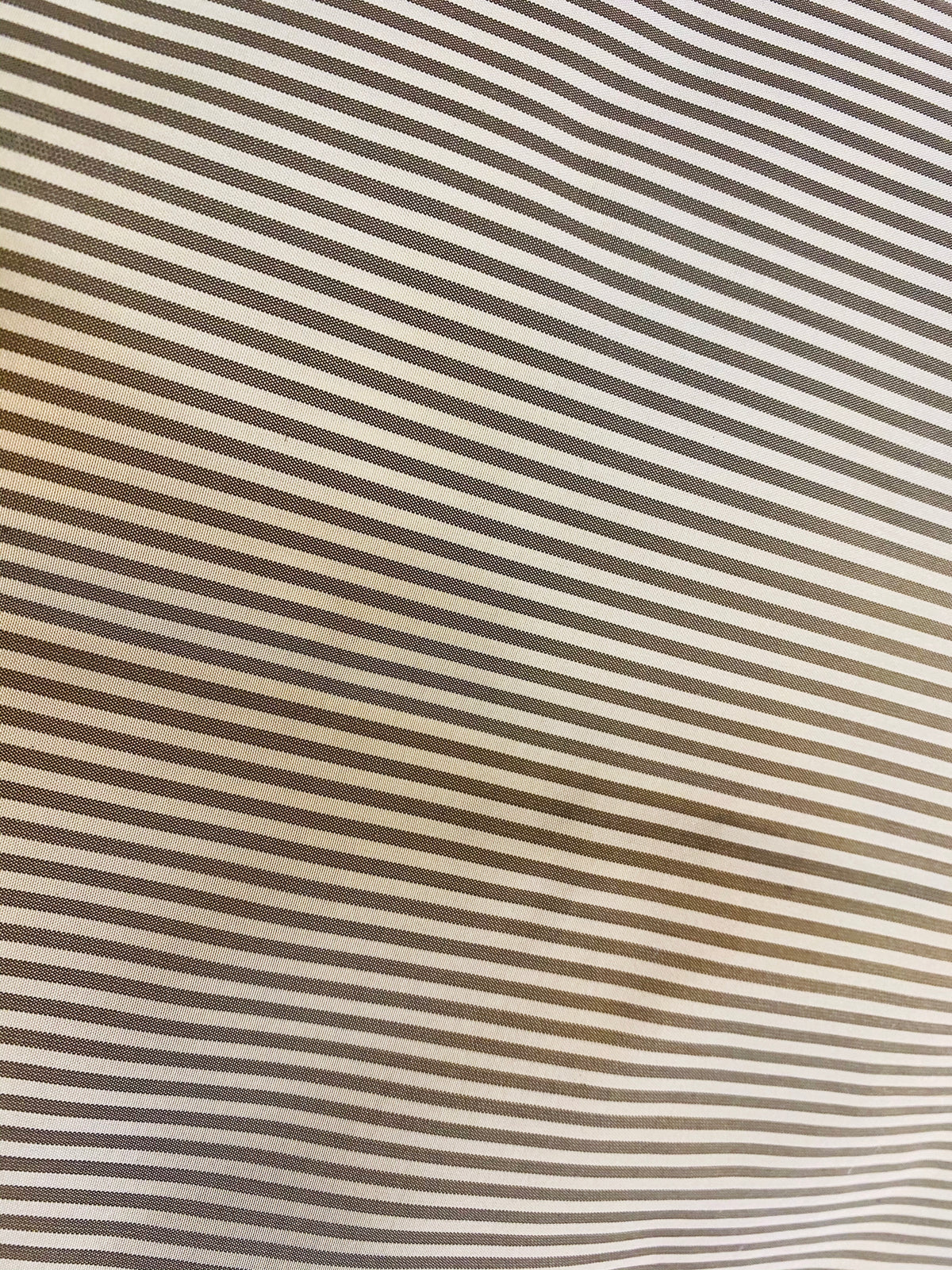 NEW Lady Bernadette 100% Silk Taffeta Fabric with Old Gold and Yellow 1/8” Pin Stripes SB_8_43 - Fancy Styles Fabric Pierre Frey Lee Jofa Brunschwig & Fils