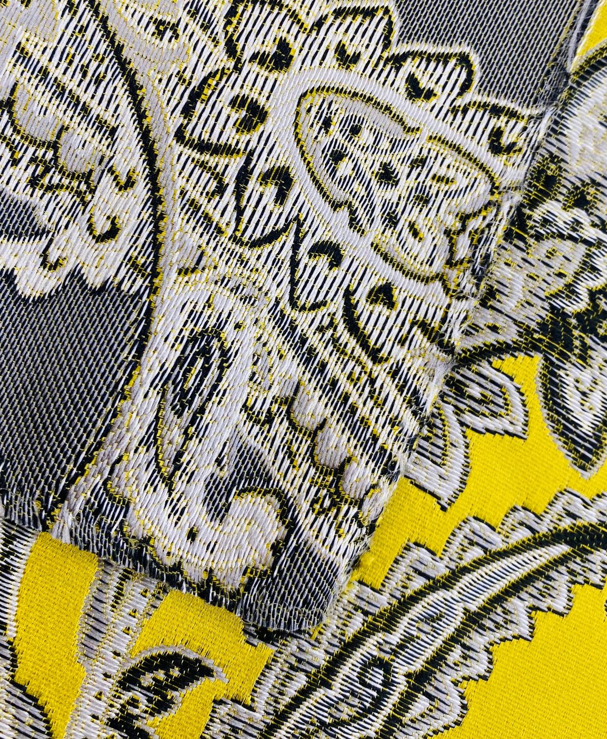 NEW Queen Kat Jacquard Satin Paisley Fabric Made in Italy- Upholstery & Drapery- Yellow - Fancy Styles Fabric Pierre Frey Lee Jofa Brunschwig & Fils