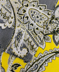 NEW Queen Kat Jacquard Satin Paisley Fabric Made in Italy- Upholstery & Drapery- Yellow - Fancy Styles Fabric Pierre Frey Lee Jofa Brunschwig & Fils