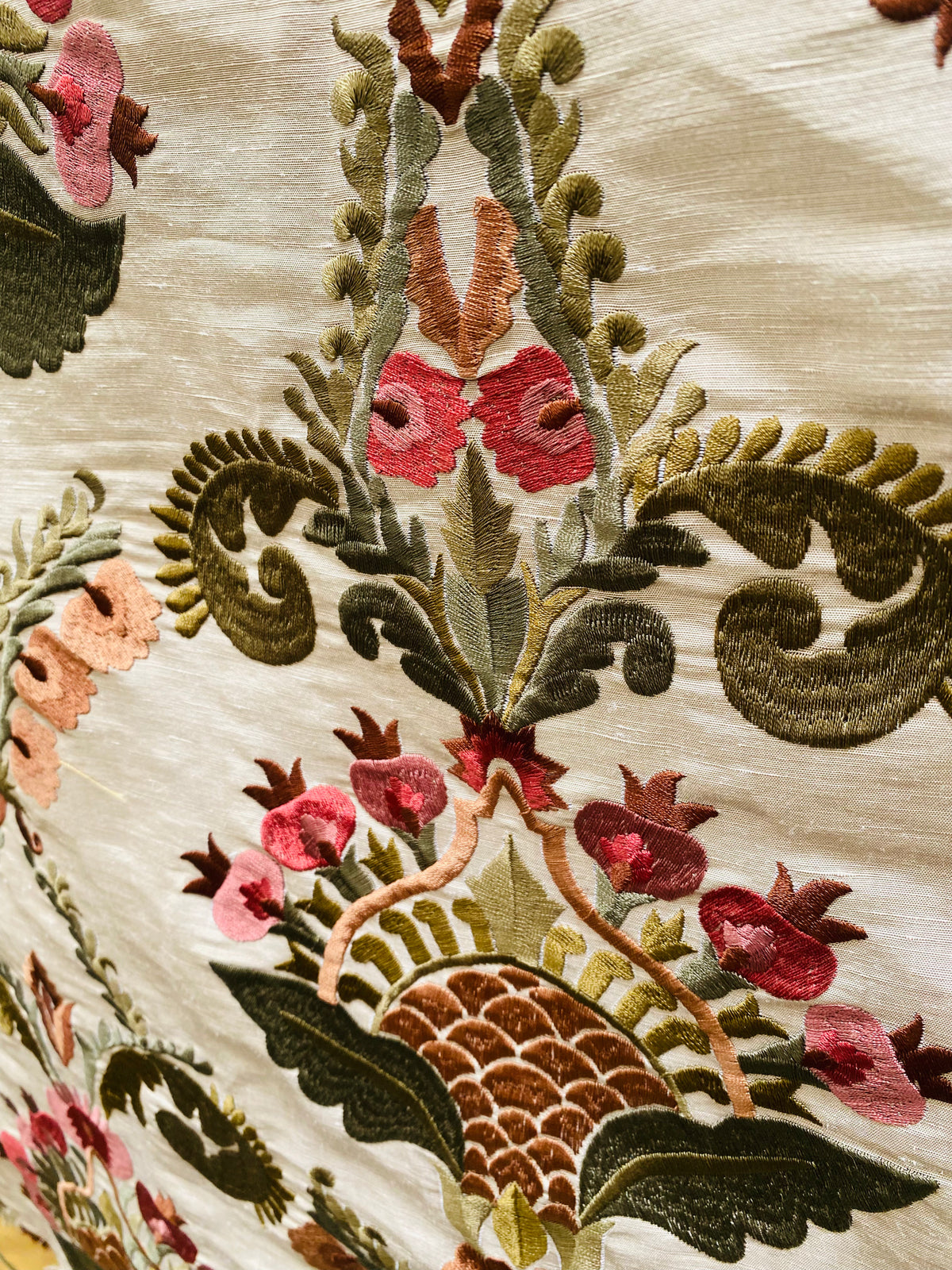 NEW Lady Kristal Novelty Embroidered 100% Silk Dupioni Fabric - Fancy Styles Fabric Pierre Frey Lee Jofa Brunschwig & Fils