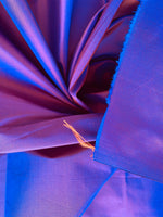 NEW Lady Lisa Designer 100% Silk Taffeta Solid Shot Salmon & Purple Iridescence