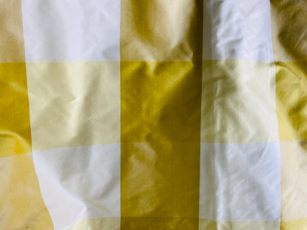 NEW Lady Emma Designer 100% Silk Taffeta Checkered Fabric- Yellow By The Yard - Fancy Styles Fabric Pierre Frey Lee Jofa Brunschwig & Fils