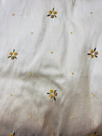 1 Yard Remnant- Queen Jane- Beaded 100% Silk Dupioni Fabric - Beige Cream - Fancy Styles Fabric Pierre Frey Lee Jofa Brunschwig & Fils