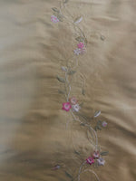 NEW! Duchess Rowena 100% Silk Dupioni Embroidery Floral Fabric- Light Gold SB_3_8