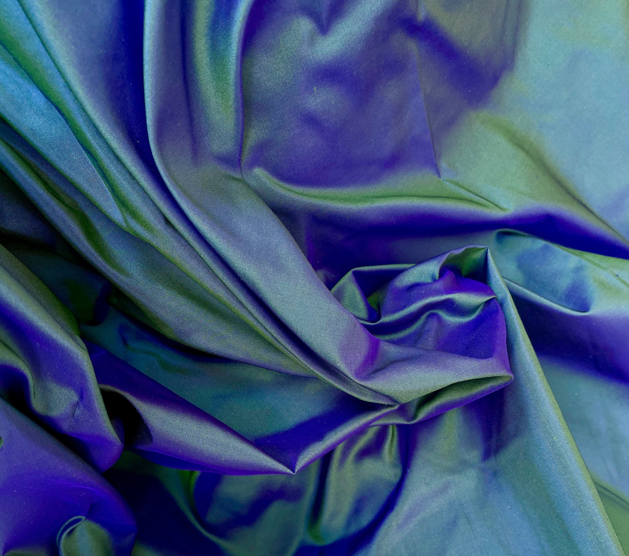 NEW Lady Lisa 100% Silk Taffeta Solid Chartreuse Gold & Lavender Iridescent  Fabric