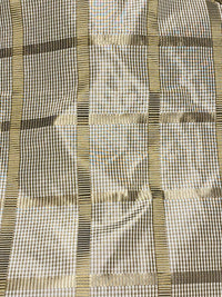 NEW Miss Jaqueline Designer 100% Silk Taffeta Gingham Ribbon Square Stripes Fabric - Old Gold SB_6_29 - Fancy Styles Fabric Pierre Frey Lee Jofa Brunschwig & Fils