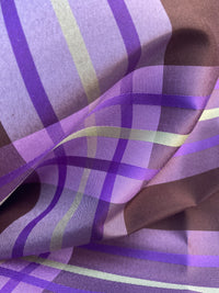 NEW Lady Alexandra 100% Silk Taffeta Brown Purple Plaid Tartan Fabric SB_1_14 - Fancy Styles Fabric Pierre Frey Lee Jofa Brunschwig & Fils