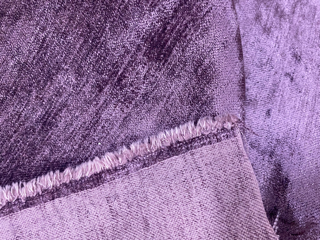 NEW! Lady Paleothus Designer Antiqued Chenille Solid Velvet Fabric - Purple - Upholstery